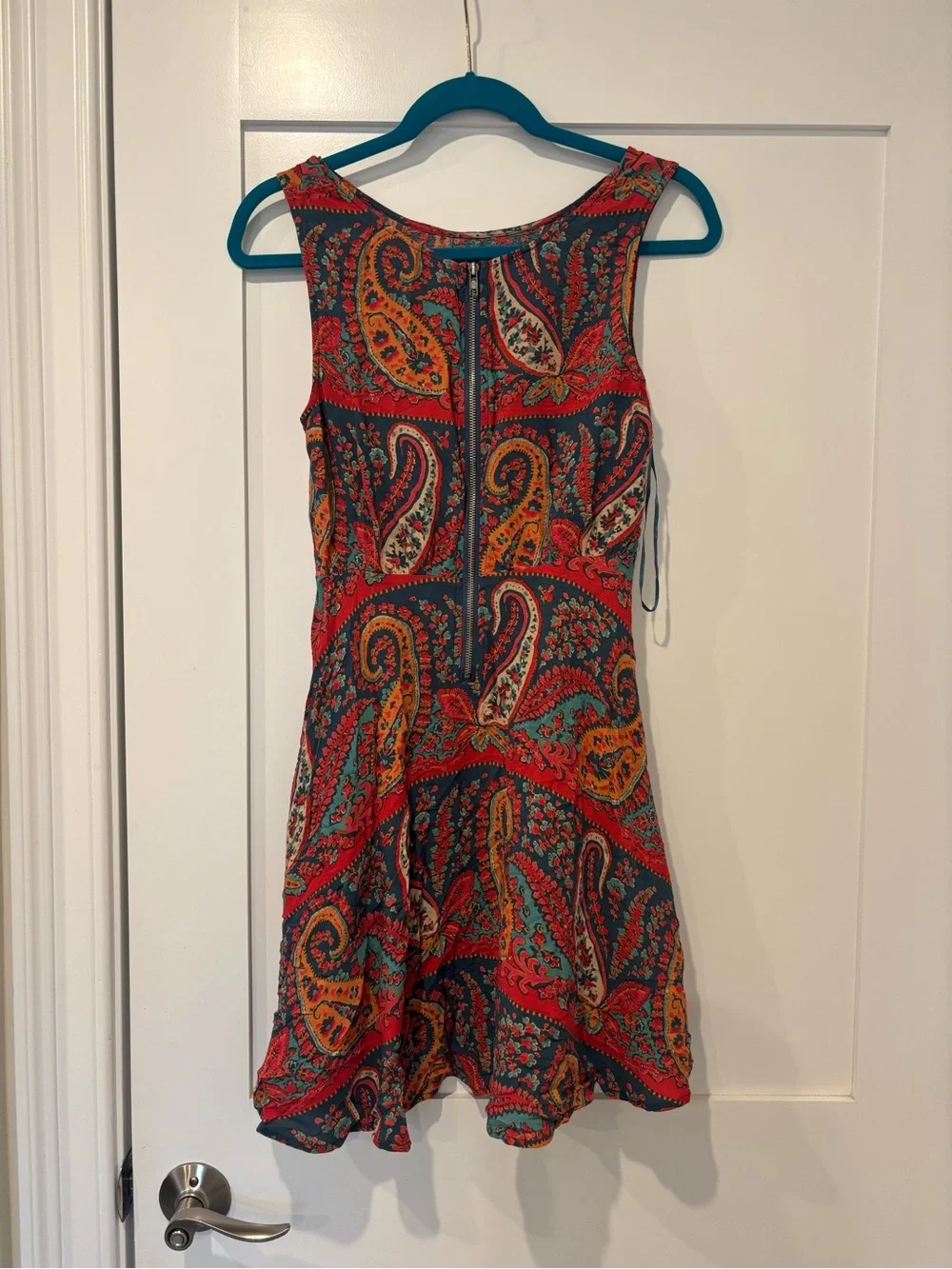 Free People Paisley Boho Sleeveless Mini Dress Size 8